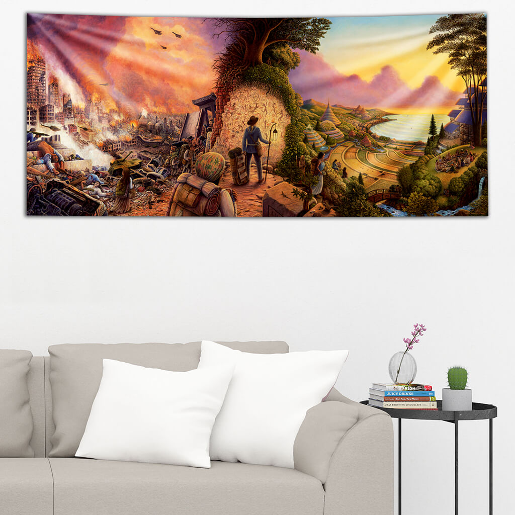 Visionary Artist Mark Henson New Pioneers Trippy Tapestry by Third Eye Tapestries